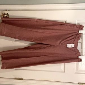 Crop wide leg J Jill. Color oatmeal cherry